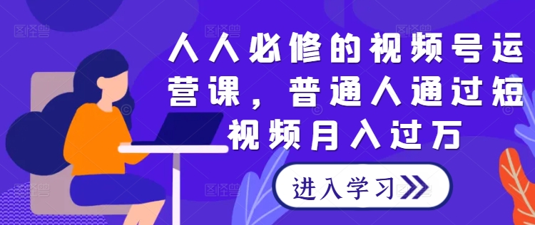 人人必修的视频号运营课，普通人通过短视频月入过万-117资源网