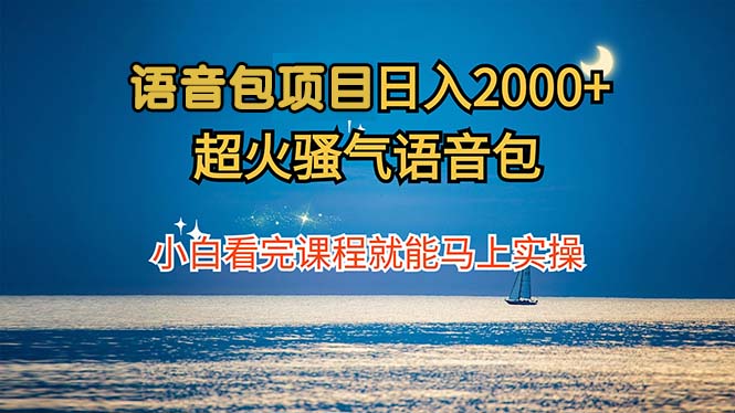 语音包项目 日入2000+ 超火骚气语音包小白看完课程就能马上实操-117资源网