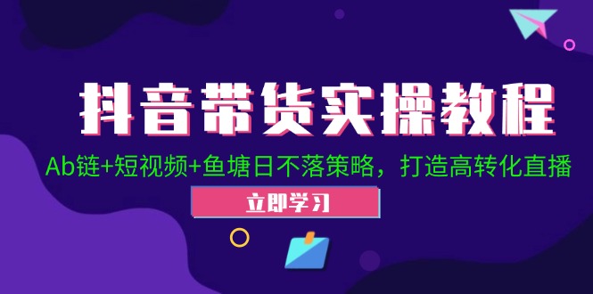 （12543期）抖音带货实操教程！Ab链+短视频+鱼塘日不落策略，打造高转化直播-117资源网