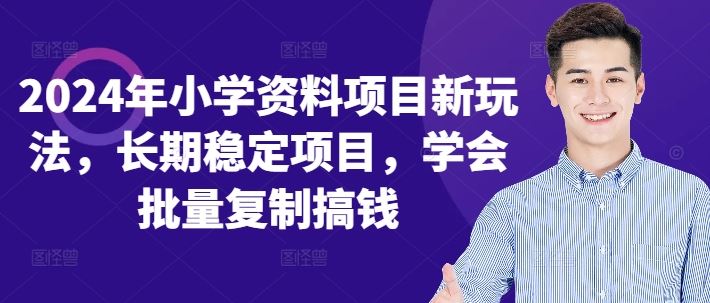 2024年小学资料项目新玩法，长期稳定项目，学会批量复制搞钱-117资源网