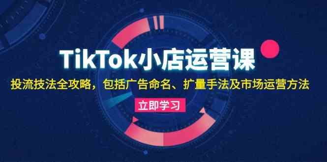 TikTok小店运营课：投流技法全攻略，包括广告命名 扩量手法及市场运营方法-117资源网