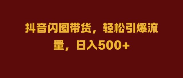 抖音闪图带货，轻松引爆流量，日入几张【揭秘】-117资源网