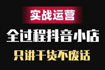 抖音小店精细化实战运营，只讲干货不废话-117资源网