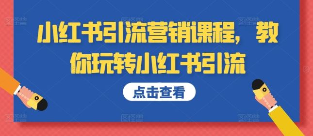 小红书引流营销课程，教你玩转小红书引流-117资源网