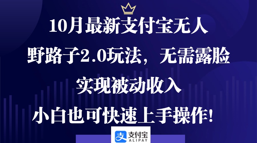 （12824期）10月最新支付宝无人野路子2.0玩法，无需露脸，实现被动收入，小白也可…-117资源网