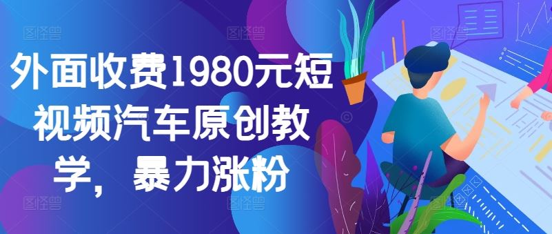 外面收费1980元短视频汽车原创教学，暴力涨粉-117资源网