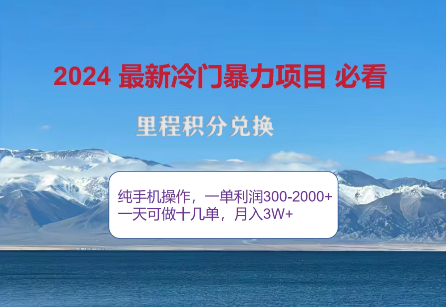 （12856期）2024惊爆冷门暴利！出行高峰来袭，里程积分，高爆发期，一单300+—2000…-117资源网