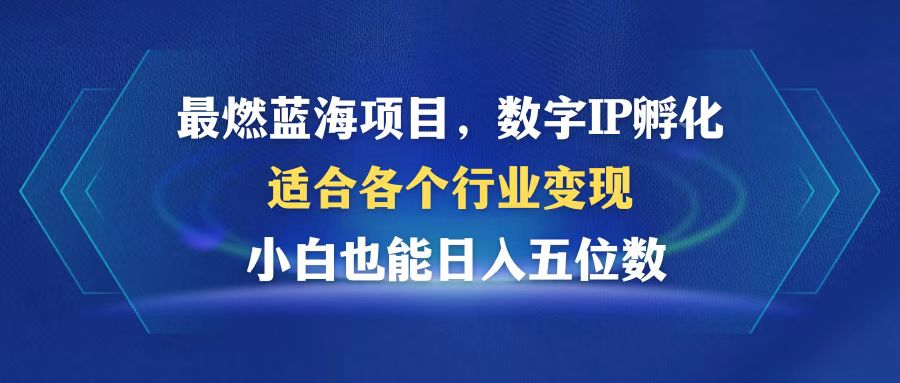 （12941期）最燃蓝海项目  数字IP孵化  适合各个行业变现  小白也能日入5位数-117资源网