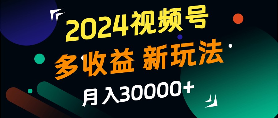 2024视频号多收益的新玩法，月入3w+，新手小白都能简单上手！-117资源网