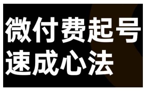 微付费起号速成课，视频号直播+抖音直播，微付费起号速成心法-117资源网