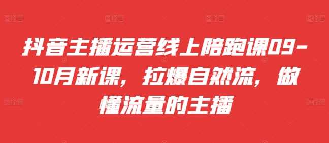 抖音主播运营线上陪跑课09-10月新课，拉爆自然流，做懂流量的主播-117资源网