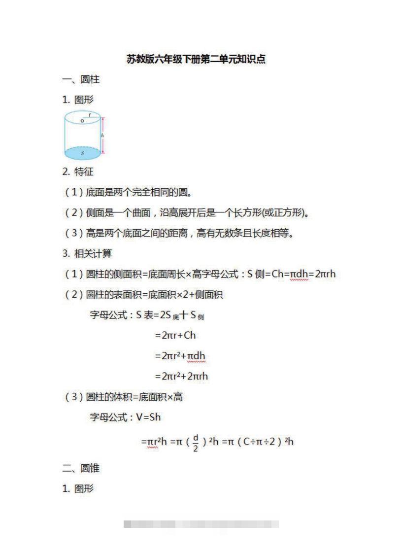 图片[2]-六年级下册数学苏教版知识要点汇总-117资源网