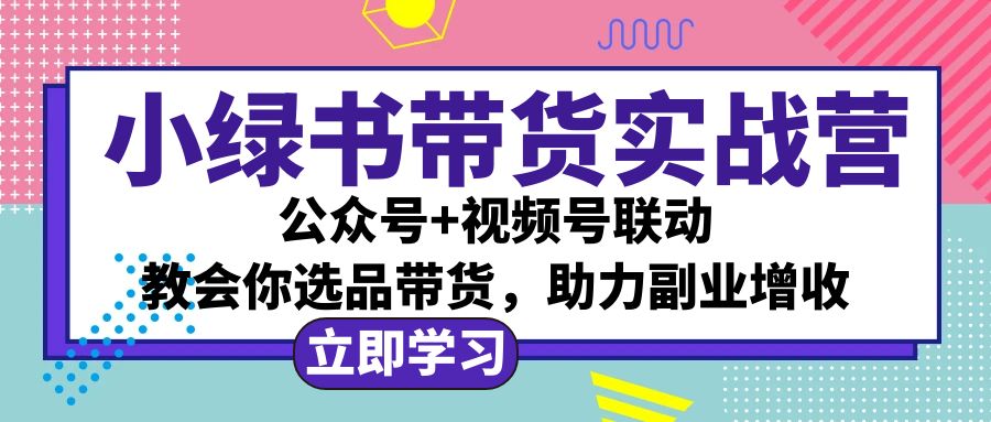 （12848期）小绿书AI带货实战营：公众号+视频号联动，教会你选品带货，助力副业增收-117资源网