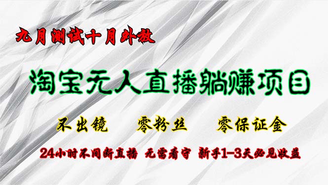 （12862期）淘宝无人直播最新玩法，九月测试十月外放，不出镜零粉丝零保证金，24小…-117资源网