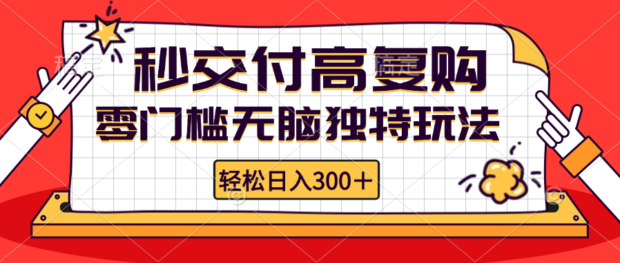 （12839期）零门槛无脑独特玩法 轻松日入300+秒交付高复购   矩阵无上限-117资源网