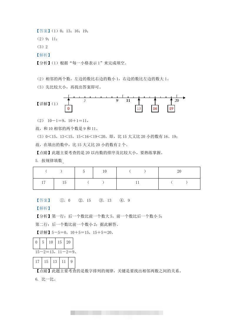 图片[2]-2020-2021学年江苏省南通市崇川区一年级上册数学期末试题及答案(Word版)-117资源网