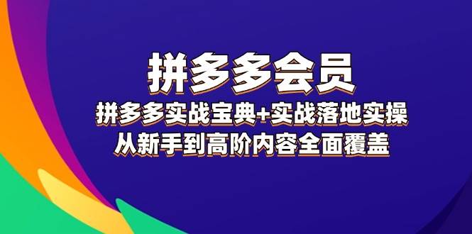 拼多多 会员，拼多多实战宝典+实战落地实操，从新手到高阶内容全面覆盖-117资源网