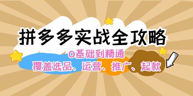 拼多多实战全攻略：0基础到精通，覆盖选品、运营、推广、起款-117资源网