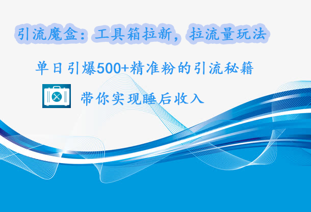 引流魔盒：工具箱拉新，拉流量玩法，单日引爆500+精准粉的引流秘籍，带你实现睡后收入-117资源网