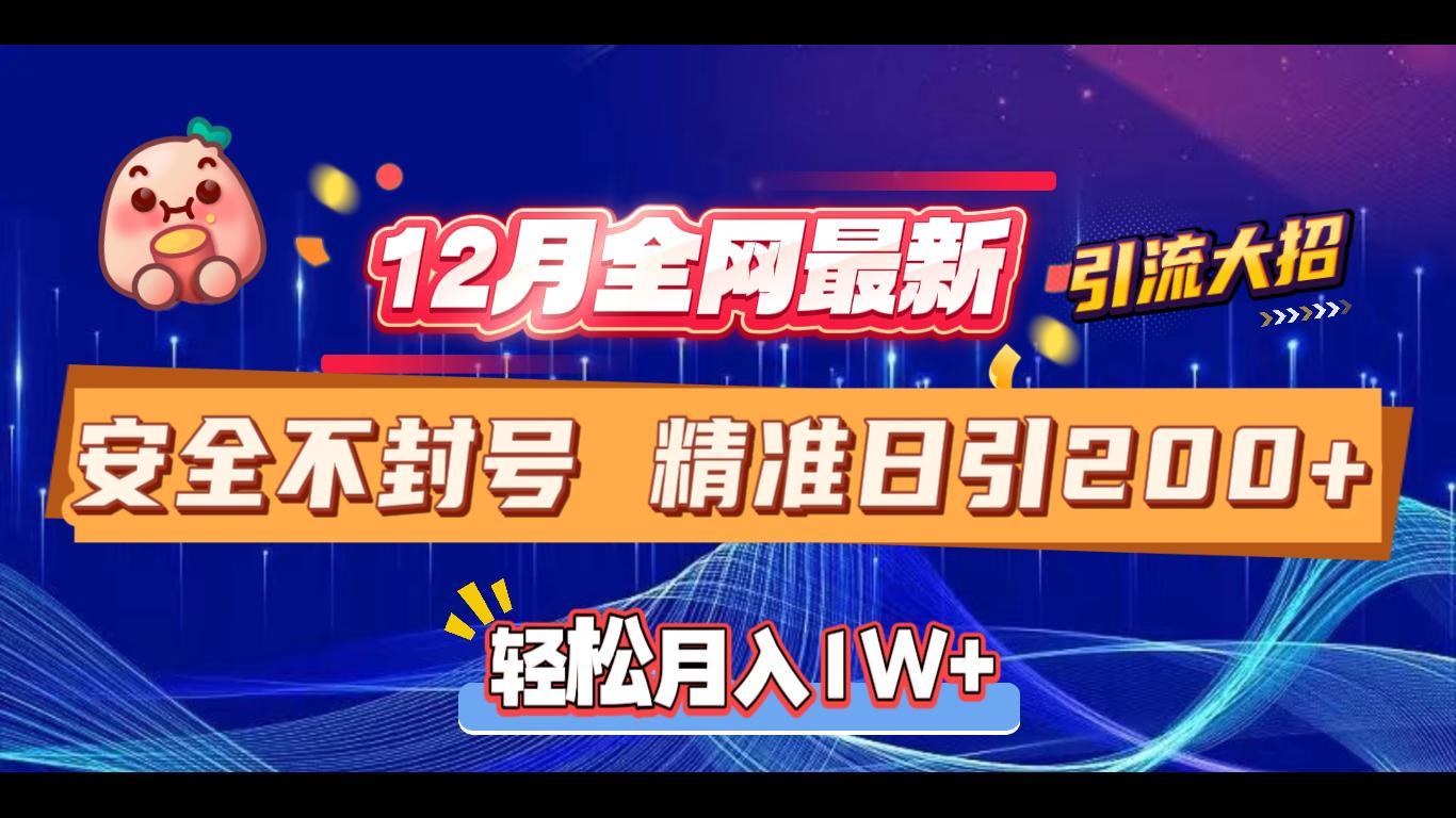 12月全网最新引流大招 安全不封号 日引精准粉200+-117资源网