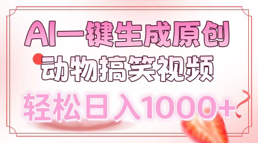 AI一键生成原创动物搞笑视频，轻松日入1000+-117资源网