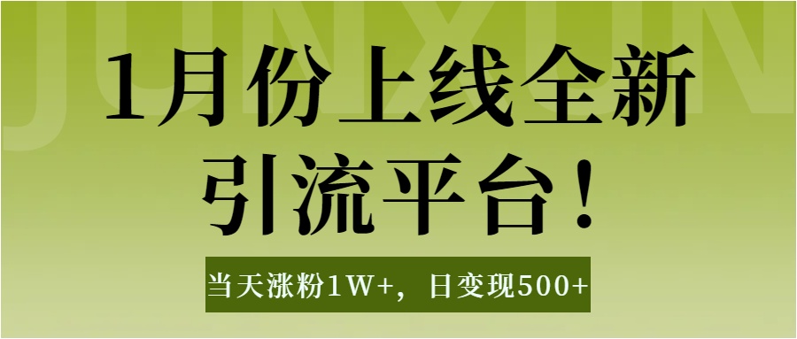 1月上线全新引流平台，当天涨粉1W+，日变现500+工具无脑涨粉，解放双手操作简单-117资源网